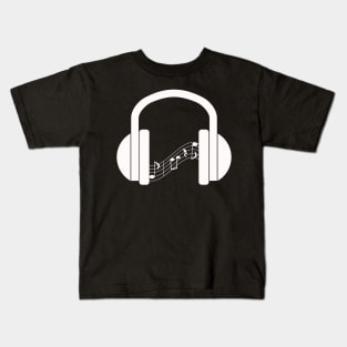Headphones Playing Music Kids T-Shirt